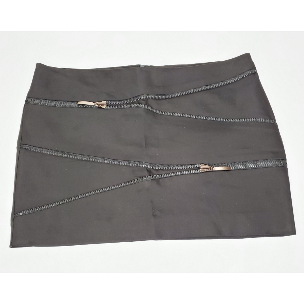 Zara Black Zipper Mini Skirt - Picture 1 of 4
